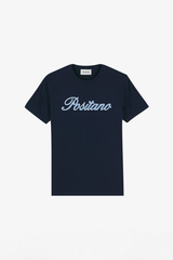 T-Shirt Positano Italic - Navy - Cotton Jersey
