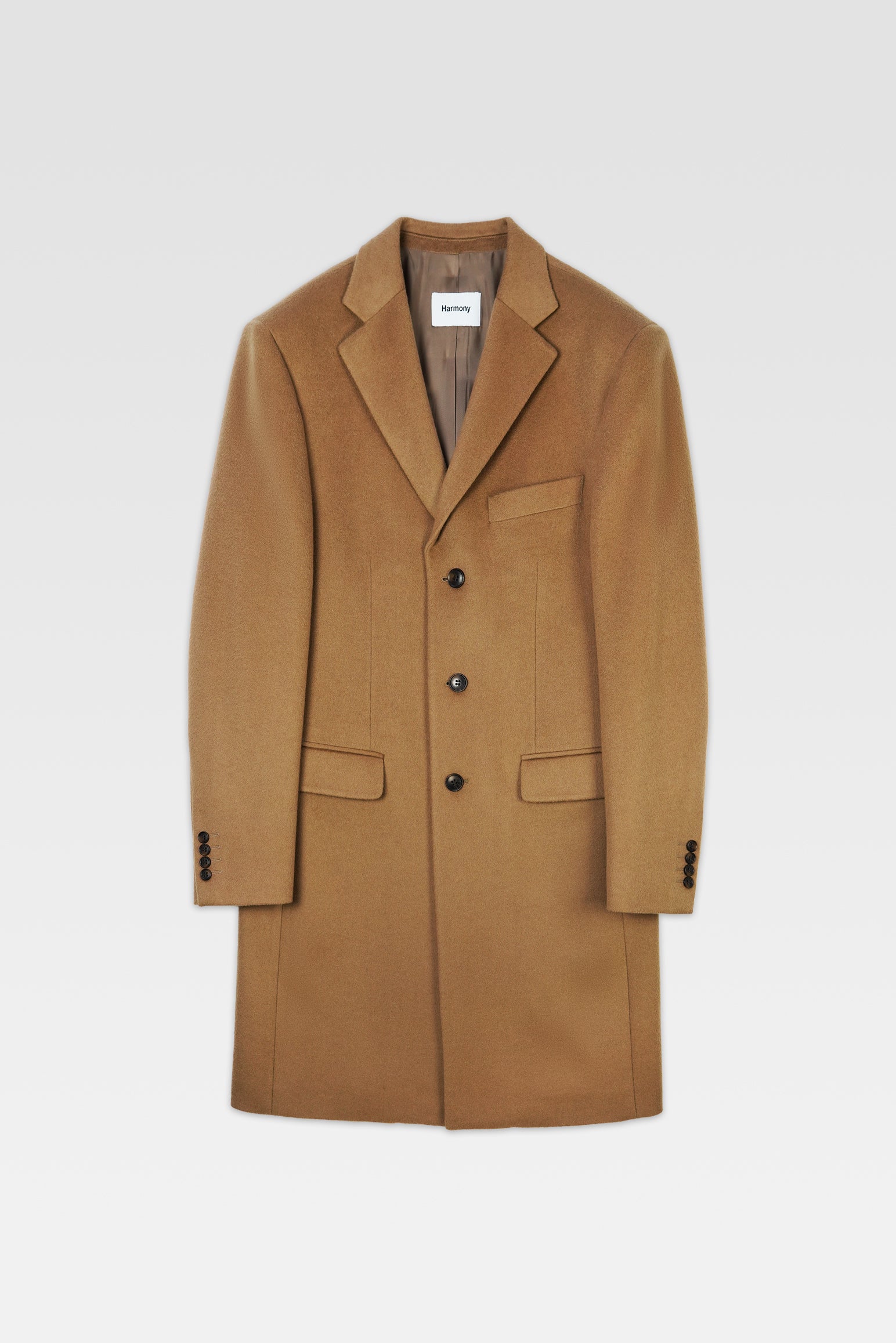 ジャケット・アウター Husbands Paris, Camel Chesterfield Coat DOUBLE-BREASTED COAT IN CAMEL HAIR - CAMEL | Husbands Paris