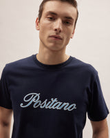 T-Shirt Positano Italic - Navy - Cotton Jersey