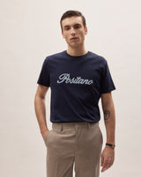 T-Shirt Positano Italic - Navy - Cotton Jersey