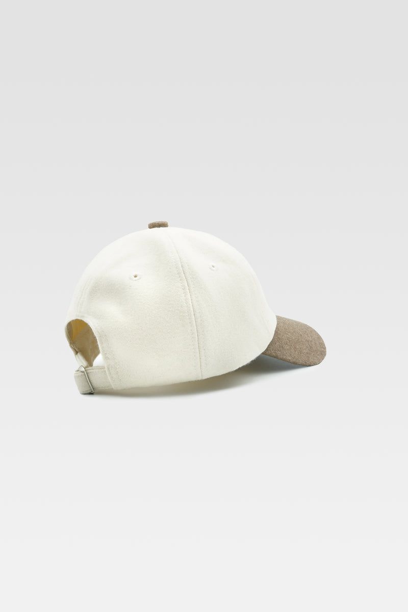 Wool baseball cap embroidered Off - Harmony white/Beige Paris