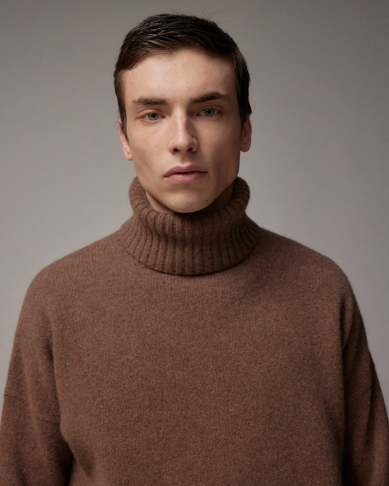 Brown Lambswool Turtleneck Sweater – Harmony Paris
