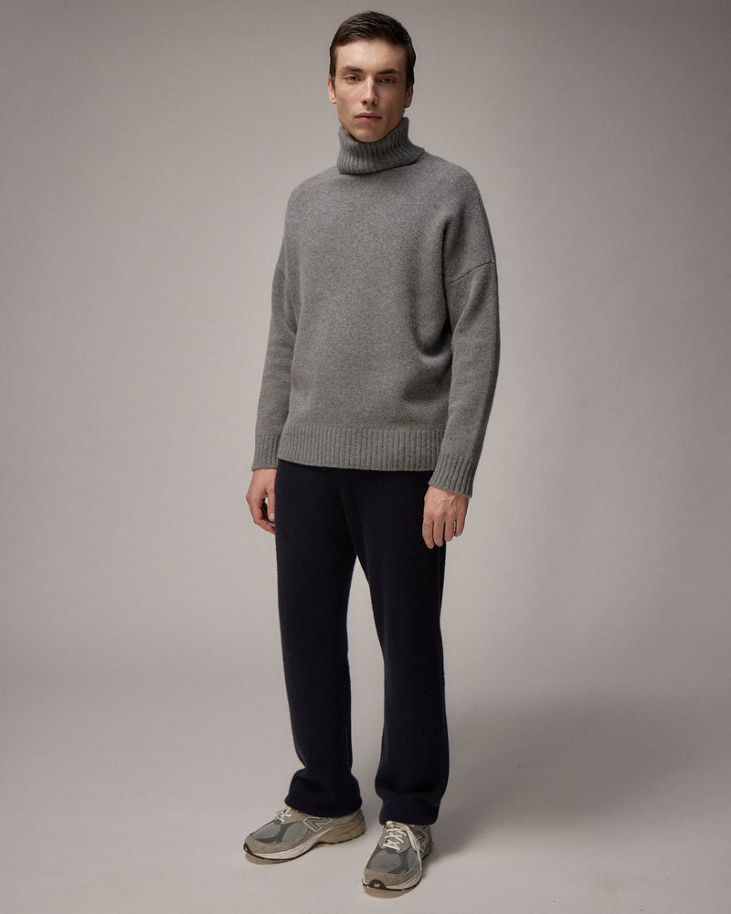 Grey Lambswool Turtleneck Sweater – Harmony Paris