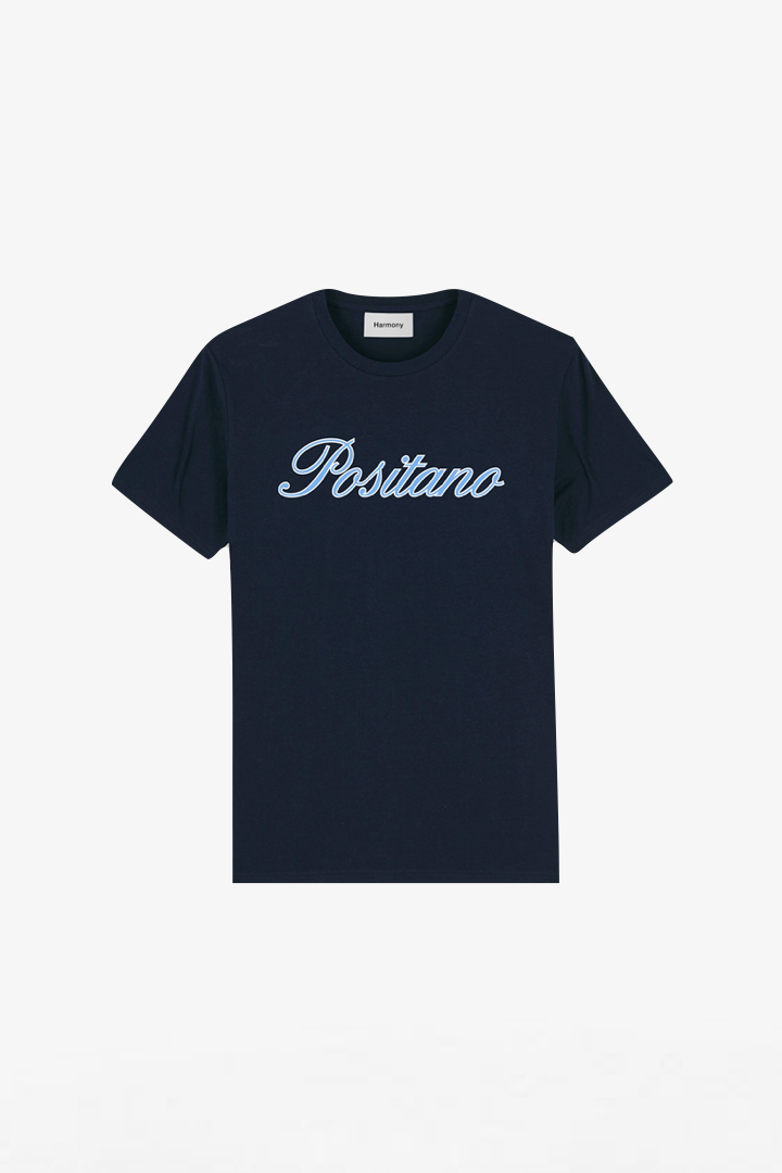 T-Shirt Positano Italic - Navy - Cotton Jersey