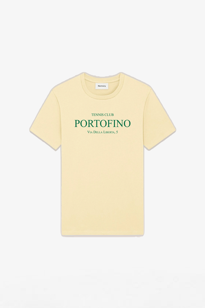 T-Shirt Portofino Tennis Club - Pale Yellow - Cotton Jersey