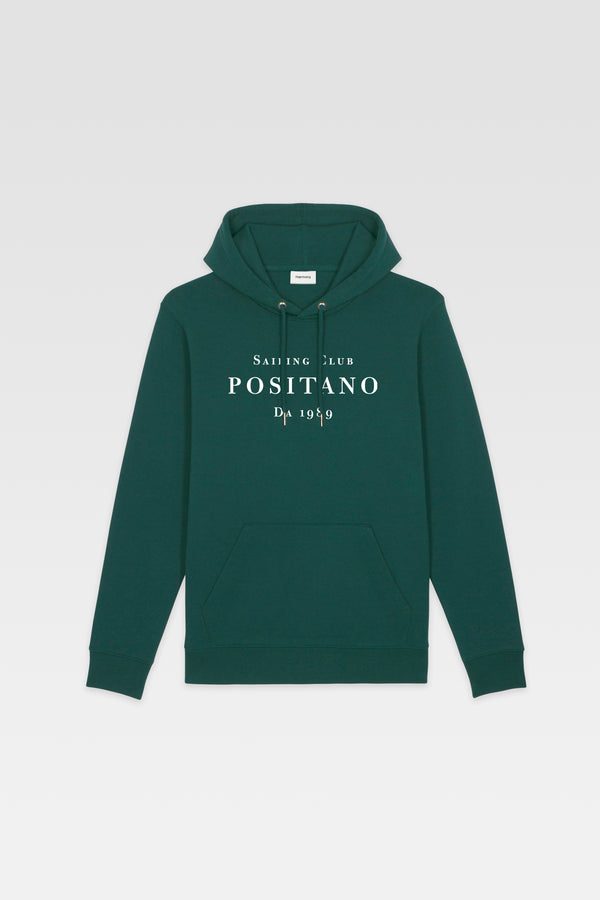 Hoodie Positano Sailing Club - Forest Green - Cotton Jersey