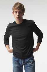 Black Essential Cotton-Blend Long Sleeve T-Shirt – Harmony Paris