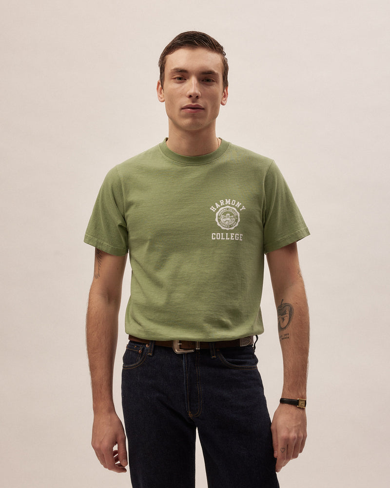 T-Shirt College Emblem - Mint - Cotton Jersey