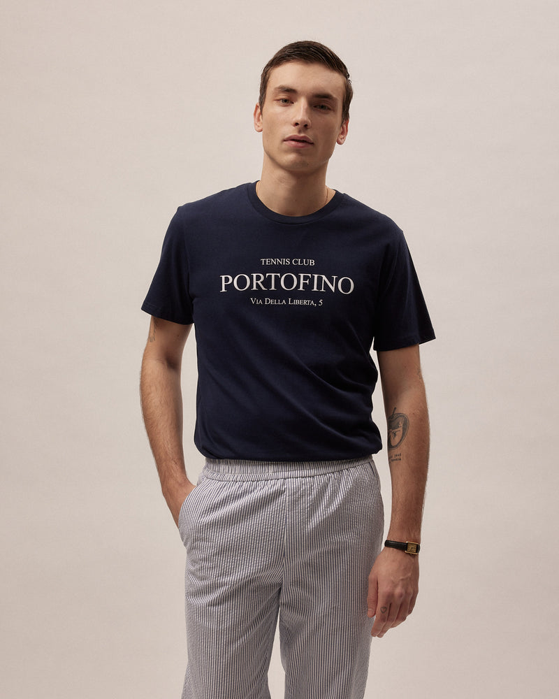 T-Shirt Portofino Tennis Club - Navy - Cotton Jersey