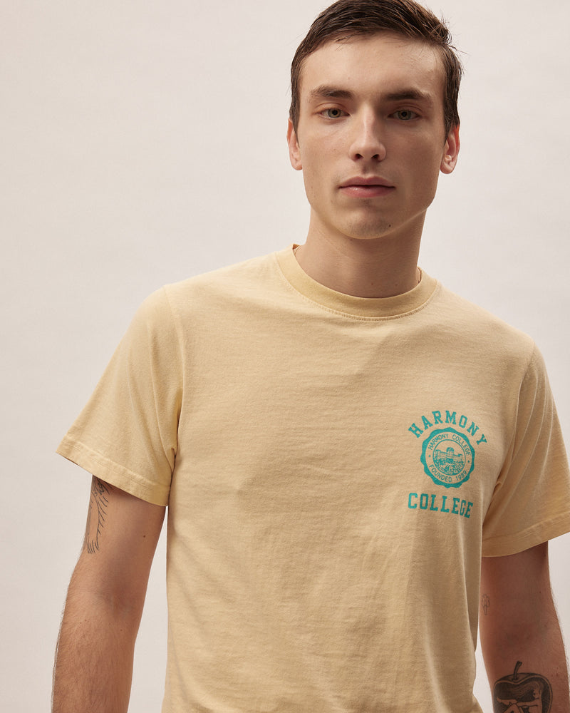 T-Shirt College Emblem - Light Yellow - Cotton Jersey – Harmony Paris