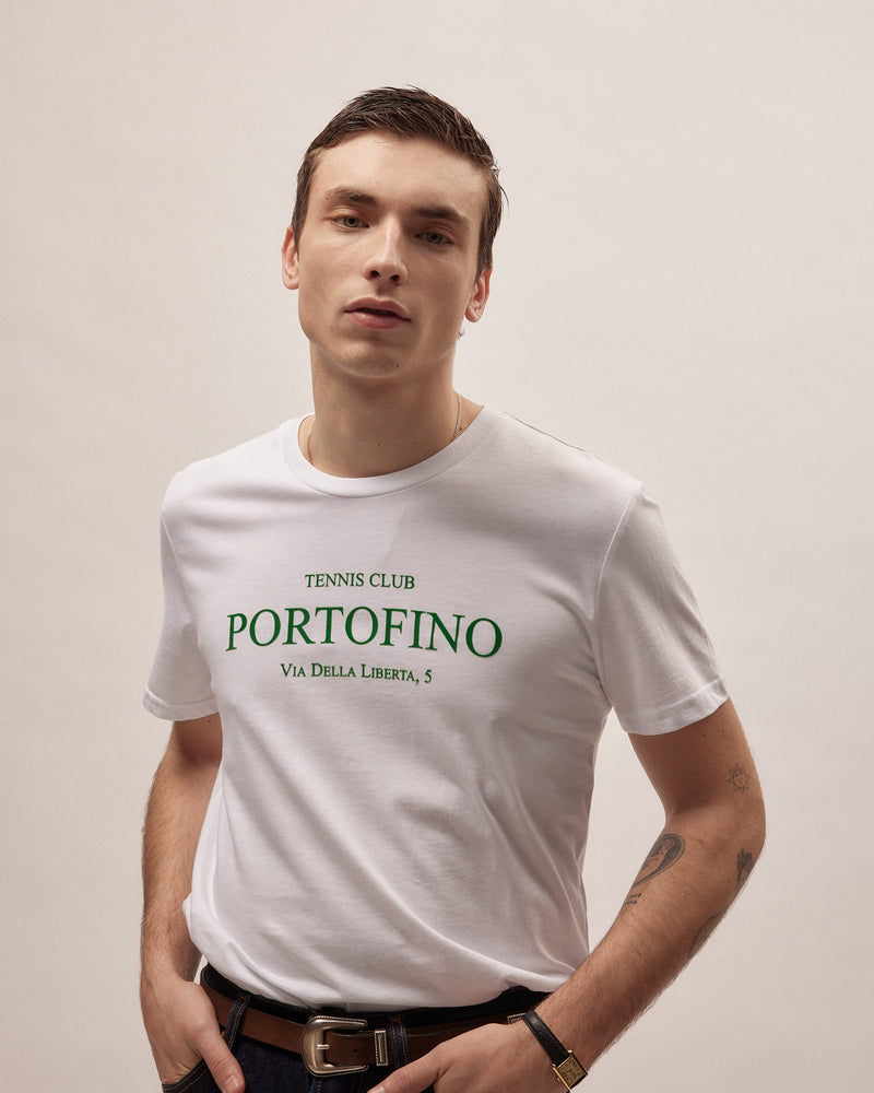 T-Shirt Portofino Tennis Club - White - Cotton Jersey