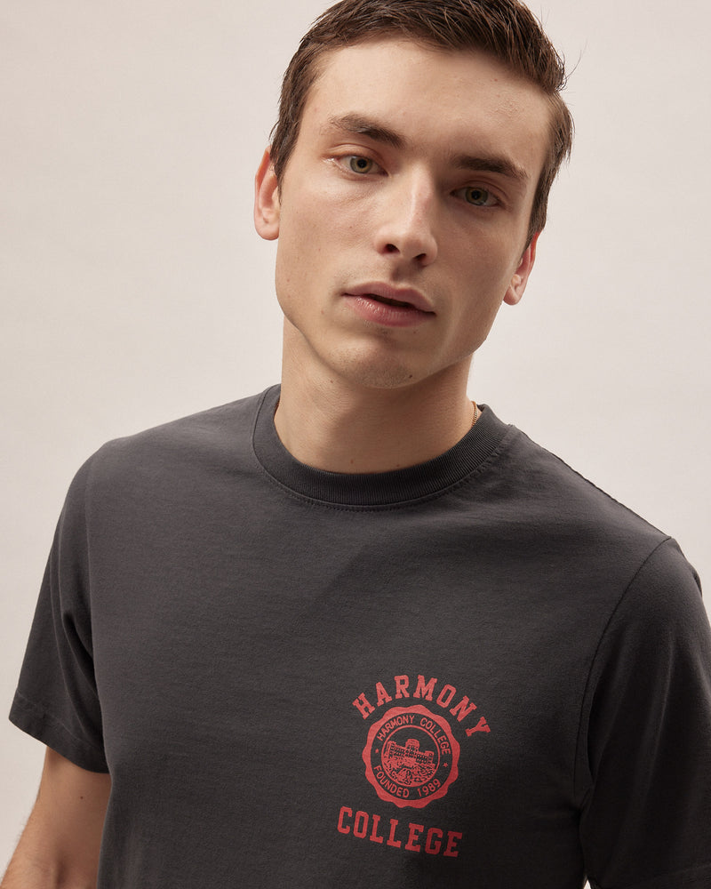 T-Shirt College Emblem - Slate - Cotton Jersey – Harmony Paris