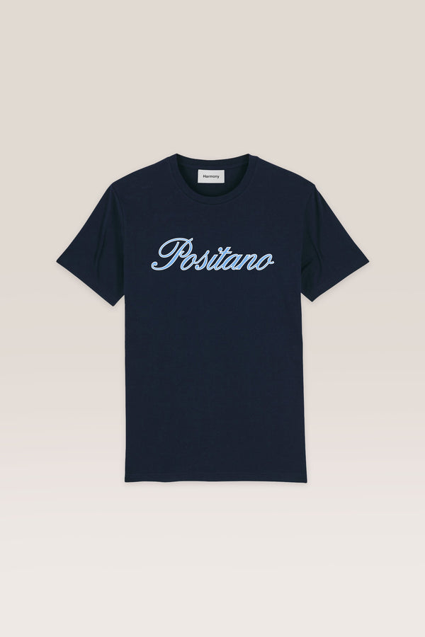 T-Shirt Positano Italic - Navy - Cotton Jersey