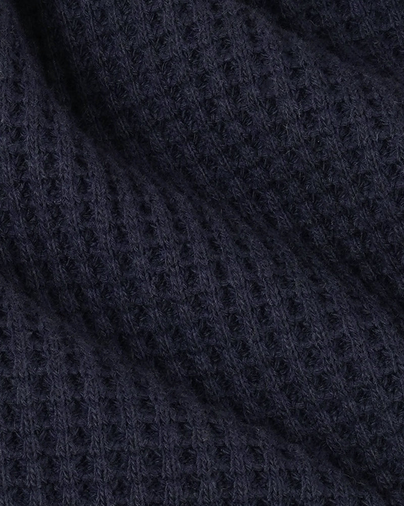 Pierino - Navy - Cotton Waffle Knit