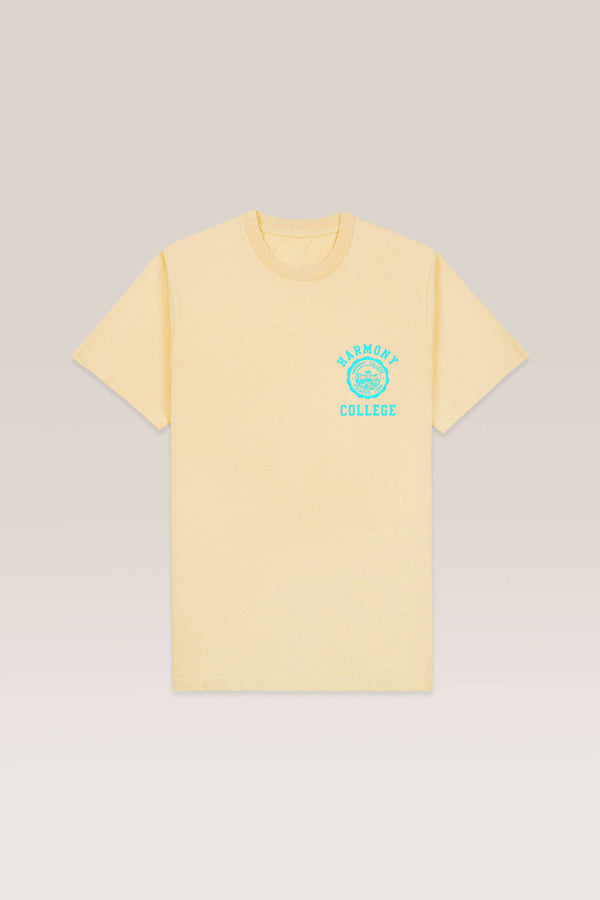 T-Shirt College Emblem - Light Yellow - Cotton Jersey