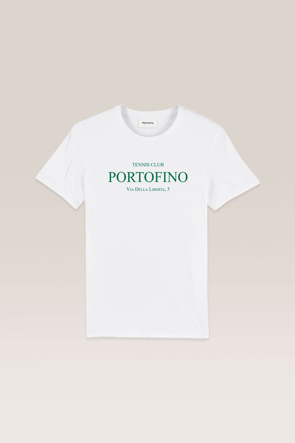 T-Shirt Portofino Tennis Club - White - Cotton Jersey